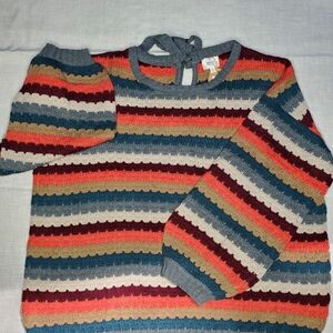 Striped Multicolor Crew Neck Sweater